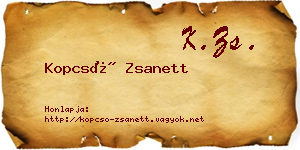 Kopcsó Zsanett névjegykártya